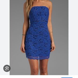 NWT DIANE VON FURSTENBERG Walker Dress in Vivid Blue/Black.